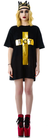x BOY London Boy Cross Oversized Tee - Stripe