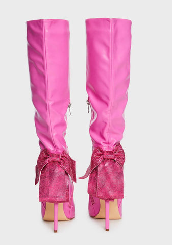Selfish Rhinestone Bow Boots