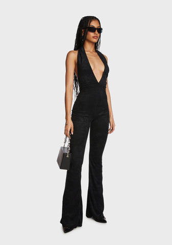 Terri Open Back Jumpsuit - Black