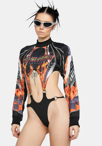 See You In Hell Cut-Out Bodysuit