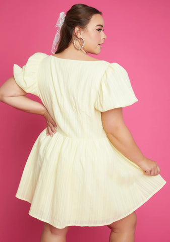 Shock Gonna Wrangle Me Puff Sleeve Mini Dress