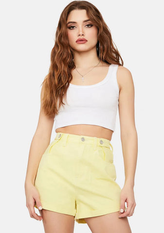Lemon Sorbet Hi & Loose Denim Shorts