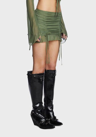 Indigo Mesh Mini Skirt