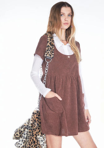 Simple Plans Corduroy Babydoll Dress