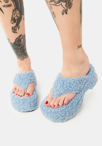 Blue Motor Flip Flops