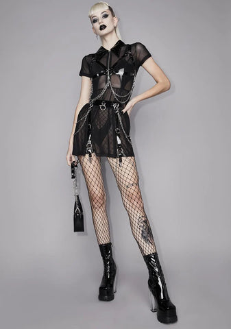 Darker Harmonies Mesh Dress