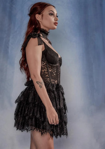 Wished Upon Lace Ruffle Mini Dress