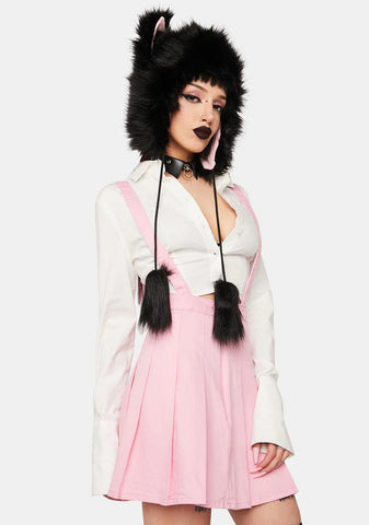 You've Been Schooled Overall Pleated Skirt