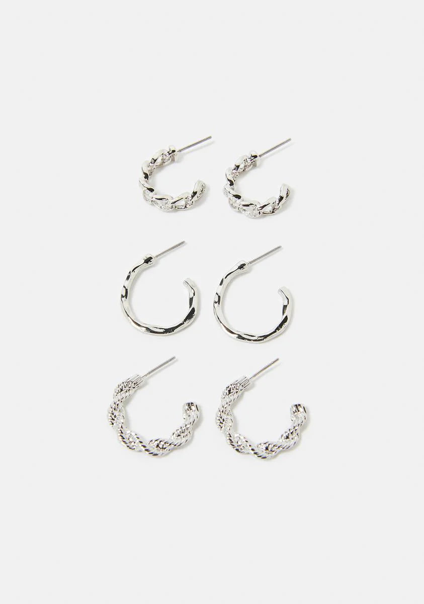 Classy Clingy Mixed Hoops Earrings