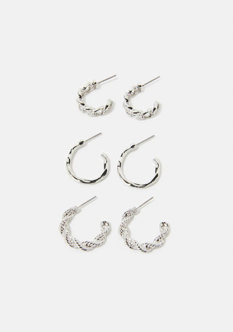 Classy Clingy Mixed Hoops Earrings