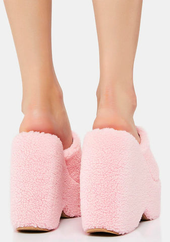 Kiss Like Cake Fuzzy Clogs