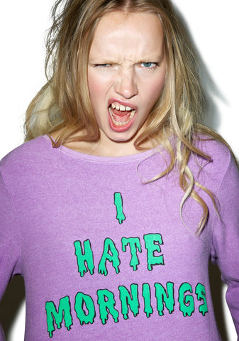 I Hate Mornings Baggy Beach Jumper