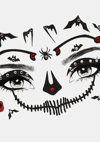 Enjoy The Afterlife Skeleton Face Stickers