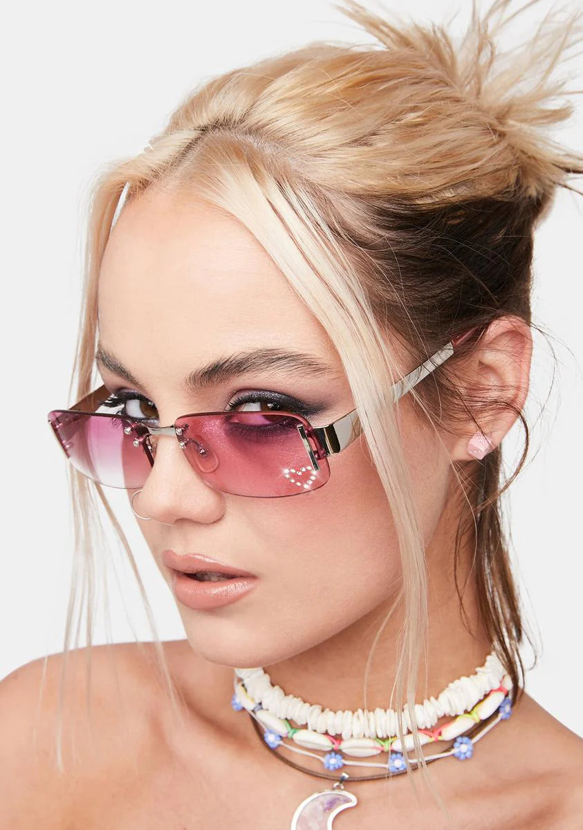 Purple Rectangular Sunglasses