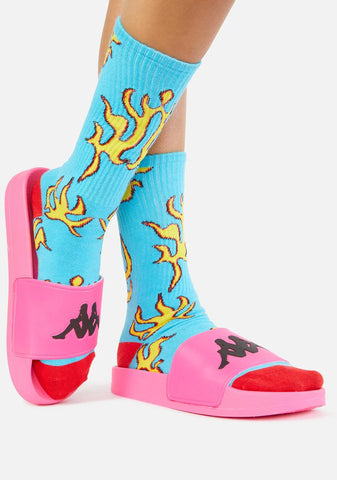 Neon Pink Authentic Adam 2 Slide Sandals