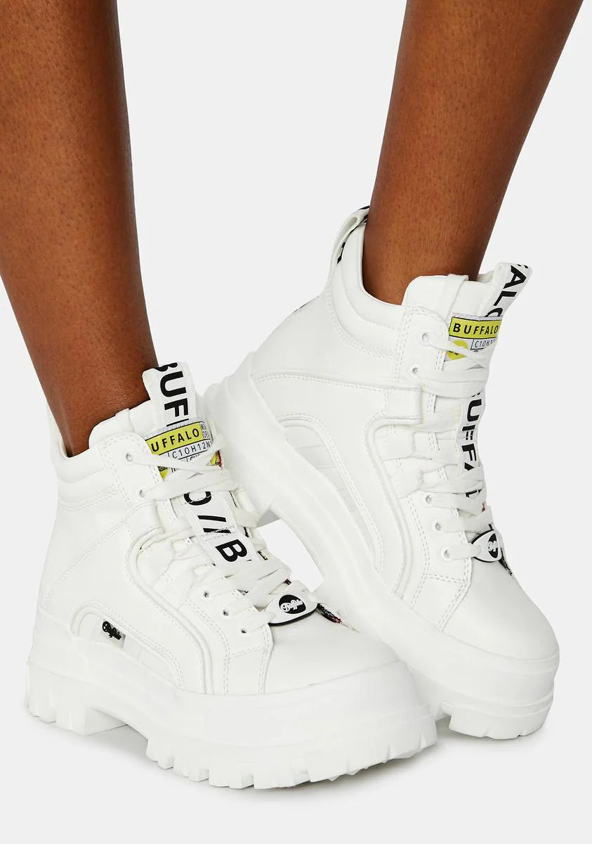 White Aspha NC Mid Lace Up Sneakers