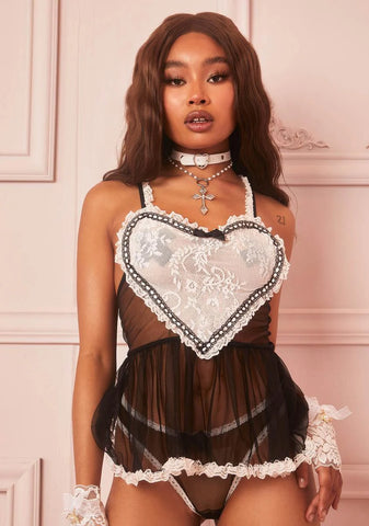 Mistress Manor Lace Teddy Set