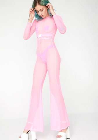 Barbie Pink Sheer Jumpsuit