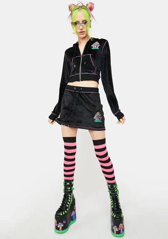 Mind Trip Velour Zip-Up Hoodie