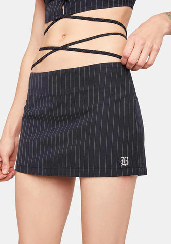 Stripe Low-Rise Mini Skirt