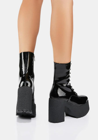 Patent Aura Platform Boots