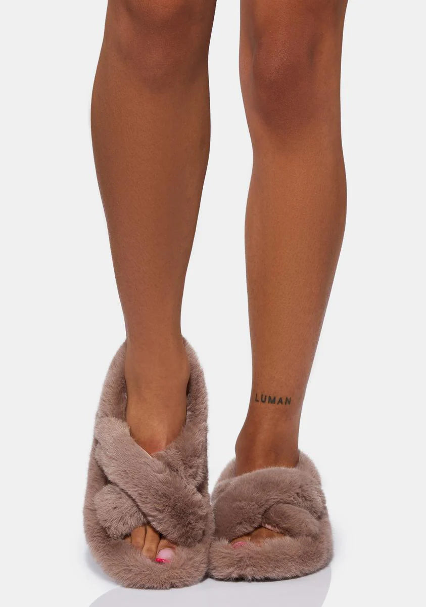 Scotch Lazy Day Faux Fur Slippers
