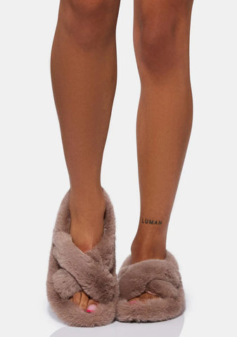 Scotch Lazy Day Faux Fur Slippers