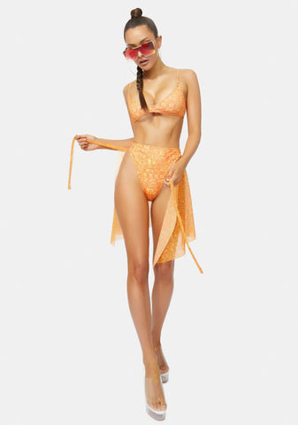 Orange Gea High Waist Bikini Bottoms
