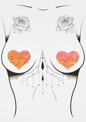 Sun & Moon Faces Silver Glitter Pasties