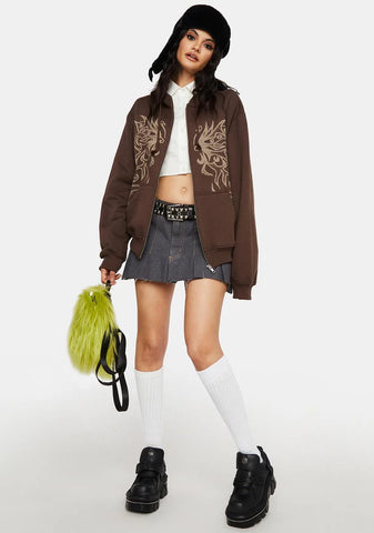 Fairy Wings Zip Up Hoodie Jacket