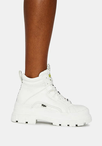 White Aspha NC Mid Lace Up Sneakers