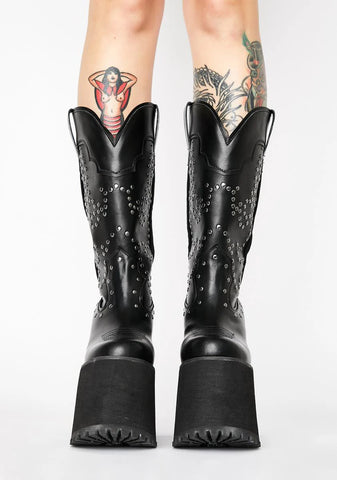 Bad Bitch Platform Cowboy Boots