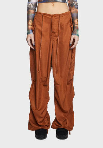 Parker Nylon Cargo Pants - Brown