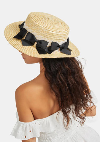 Country Paradise Bow Straw Hat