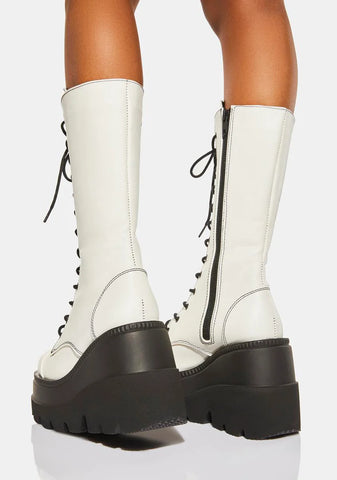 White Shaker-72 Platform Boots