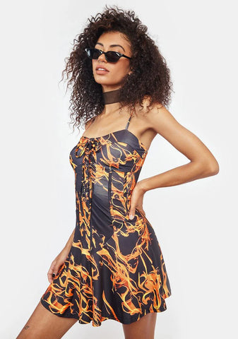 Heart's Ablaze Fit N' Flare Dress