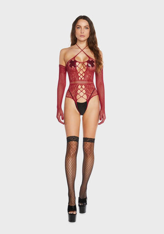 Burlesque Fantasy Fishnet Bodysuit