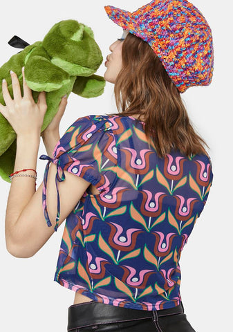 Disco Bliss Mesh Crop Top