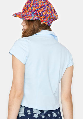 Cyan Falling Out Button Up Shirt