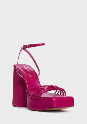 Magenta Boujee Block Heels