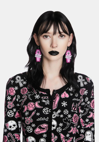 Christmas Spirits Coffin Earrings