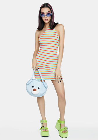 Rainbow Stripe Mini Dress