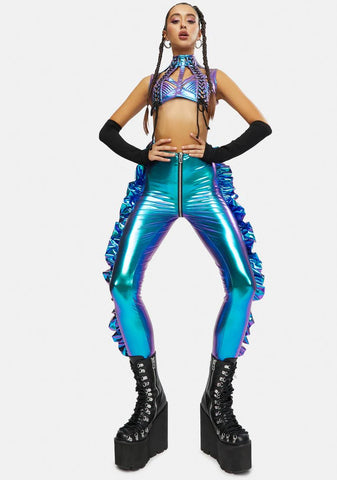 Cosmic Ace Metallic Ruffle Pants