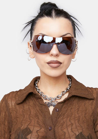 Mocha Nicole Shield Sunglasses