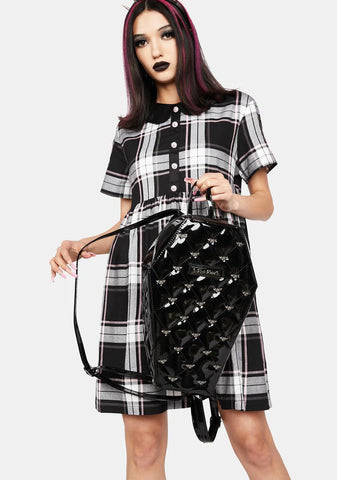 Studded Bat Quilted Coffin Backpack