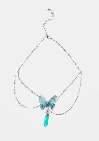 Jaded Wonders Butterfly Choker Necklace