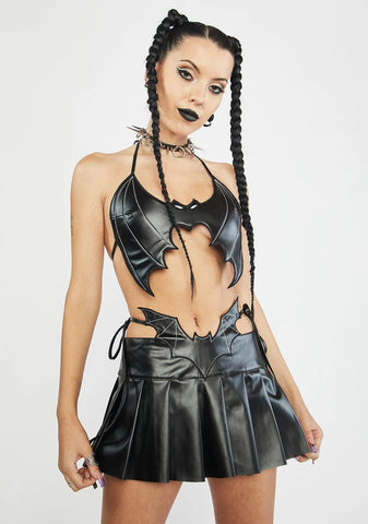 Echos Of Terror Bat Mini Skirt