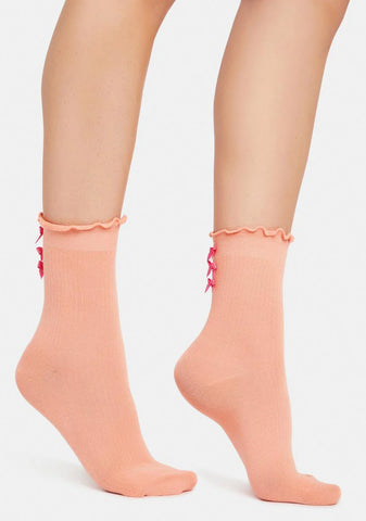 All Dolled Up Bow Crew Socks