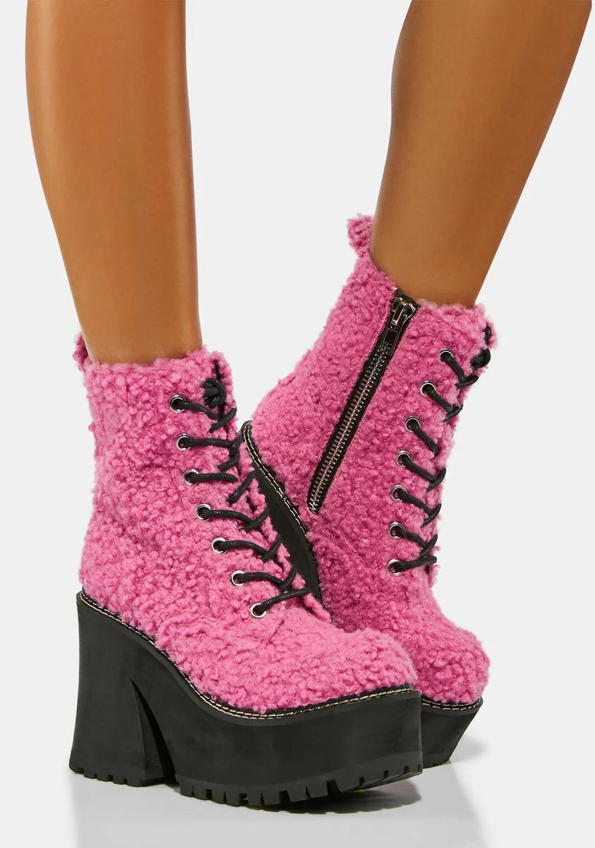 Snow Day Fluffy Platform Boots