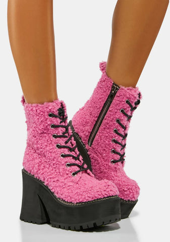 Snow Day Fluffy Platform Boots